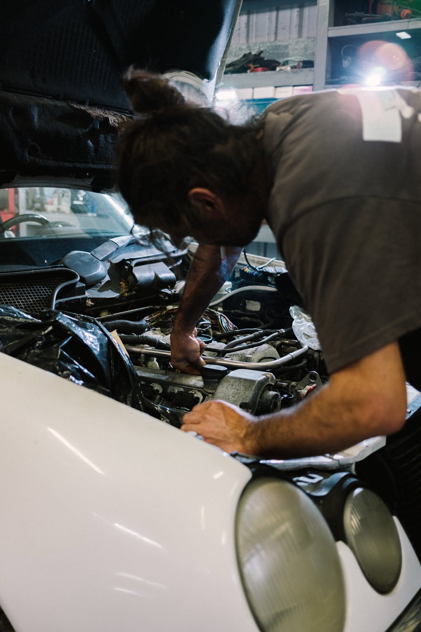 Engine work in the bay
